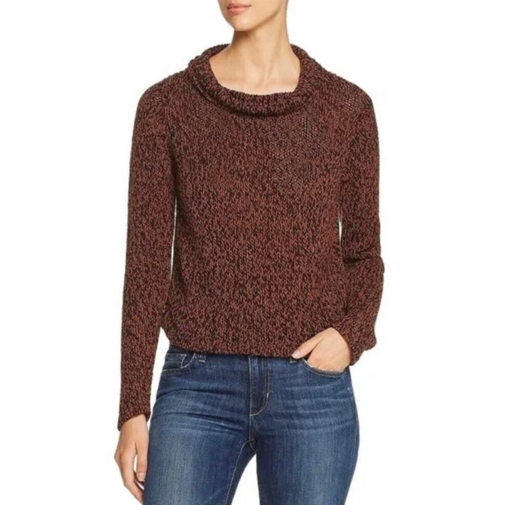 Eileen Fisher Marled Nutmeg Organic Cotton Linen Sweater Size XS